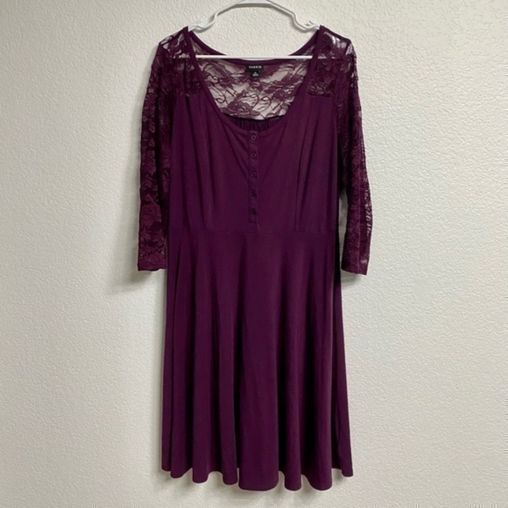 TORRID Lace Scoop Neck Plum Dress (Size 0)